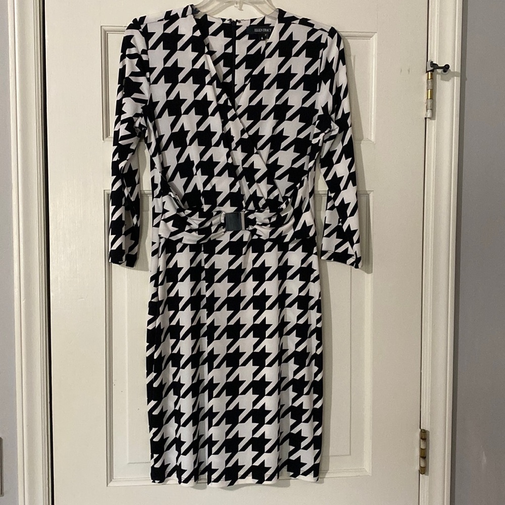Ellen Tracy Black and White Dress
